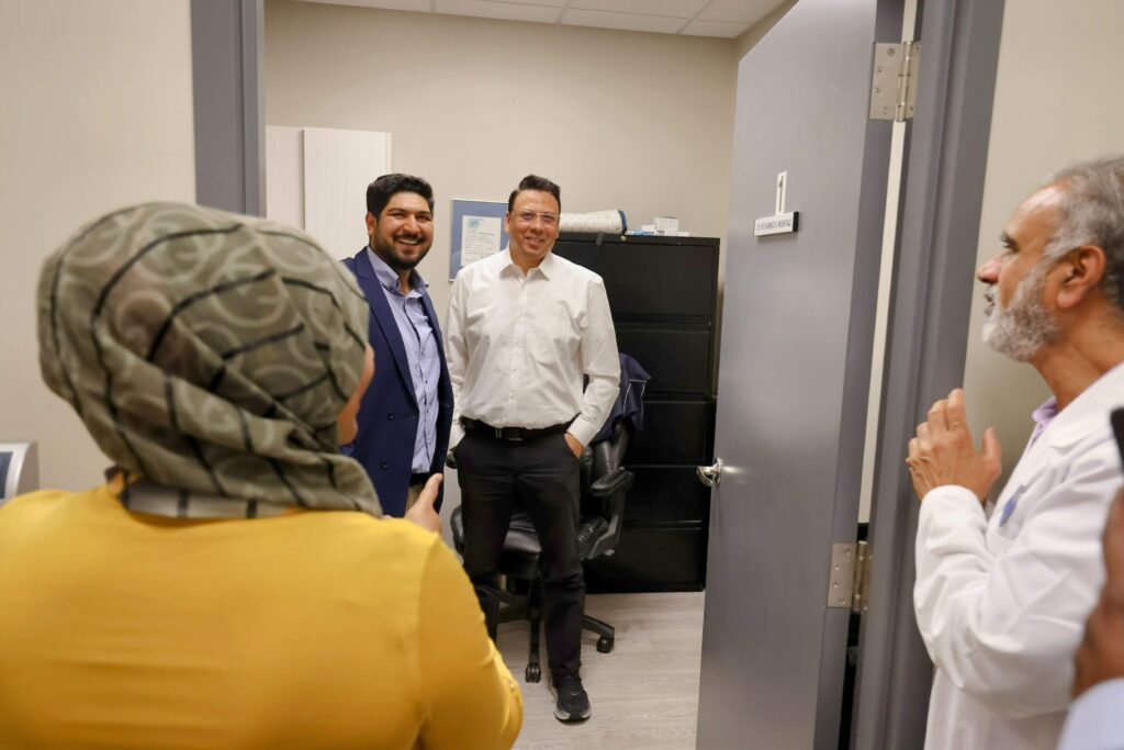 Patient receiving thorough checkup from doctor at BritCare Medical Clinic, Mississauga